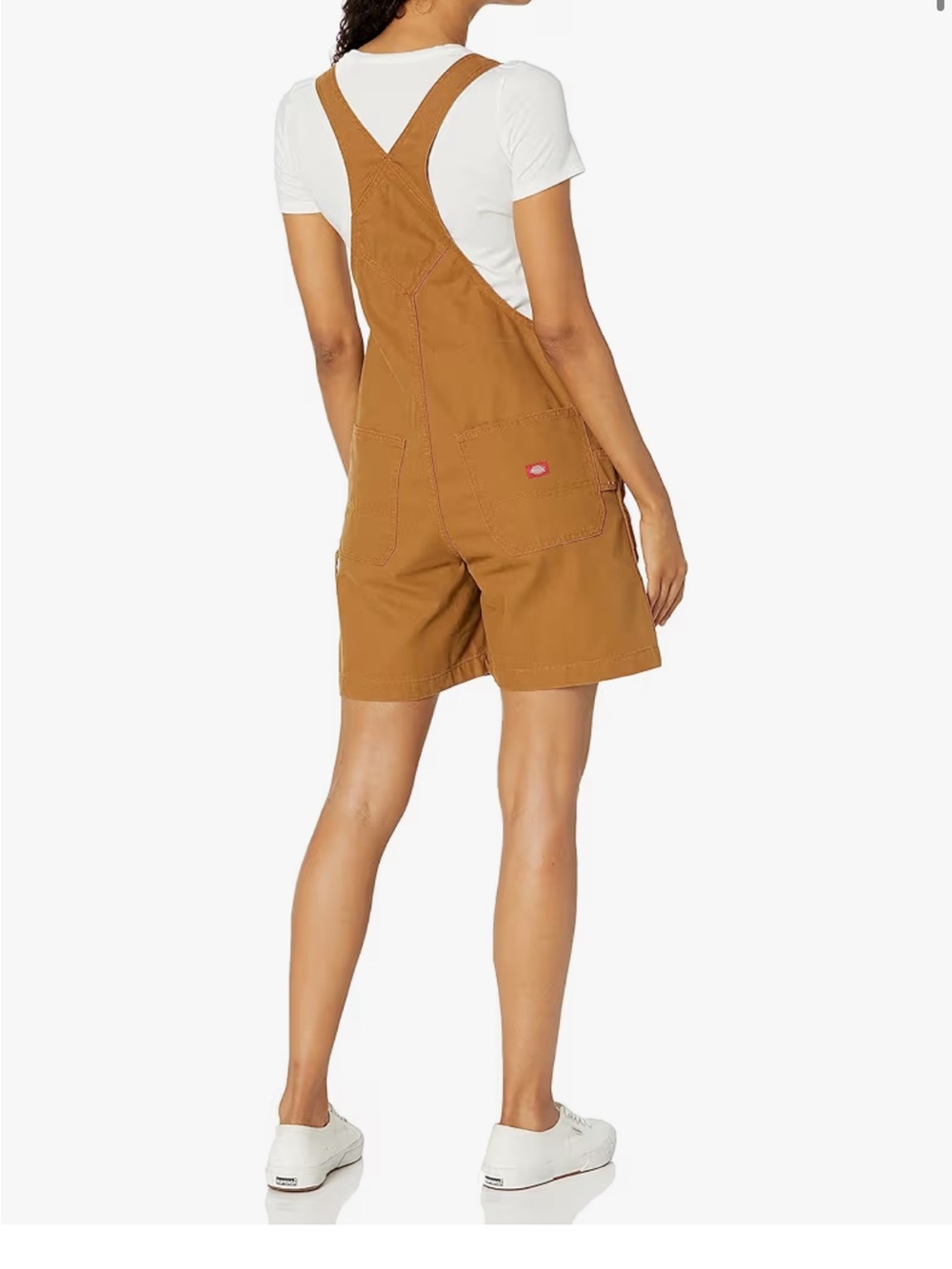 NWOT Dickies Women's Caramel Brown Short Overalls size XS
